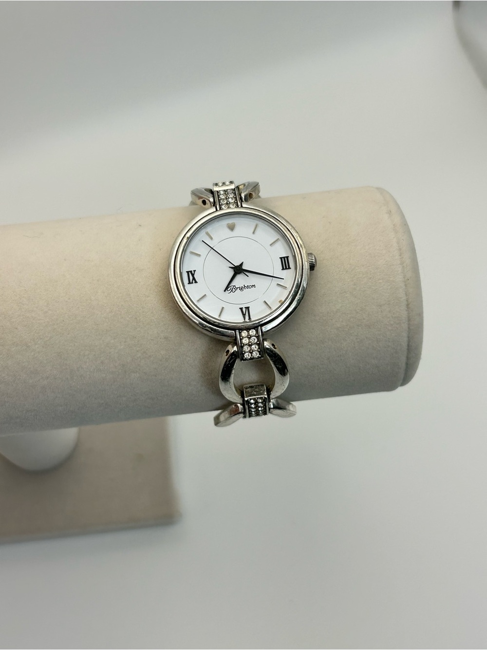 Brighton Meridian Swing Watch Silver Plated Clear Crystals 8" Needs New Battery - Picture 4 of 12